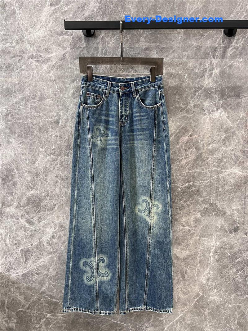 Ce1i*e laser logo printed denim trousers replica clothes