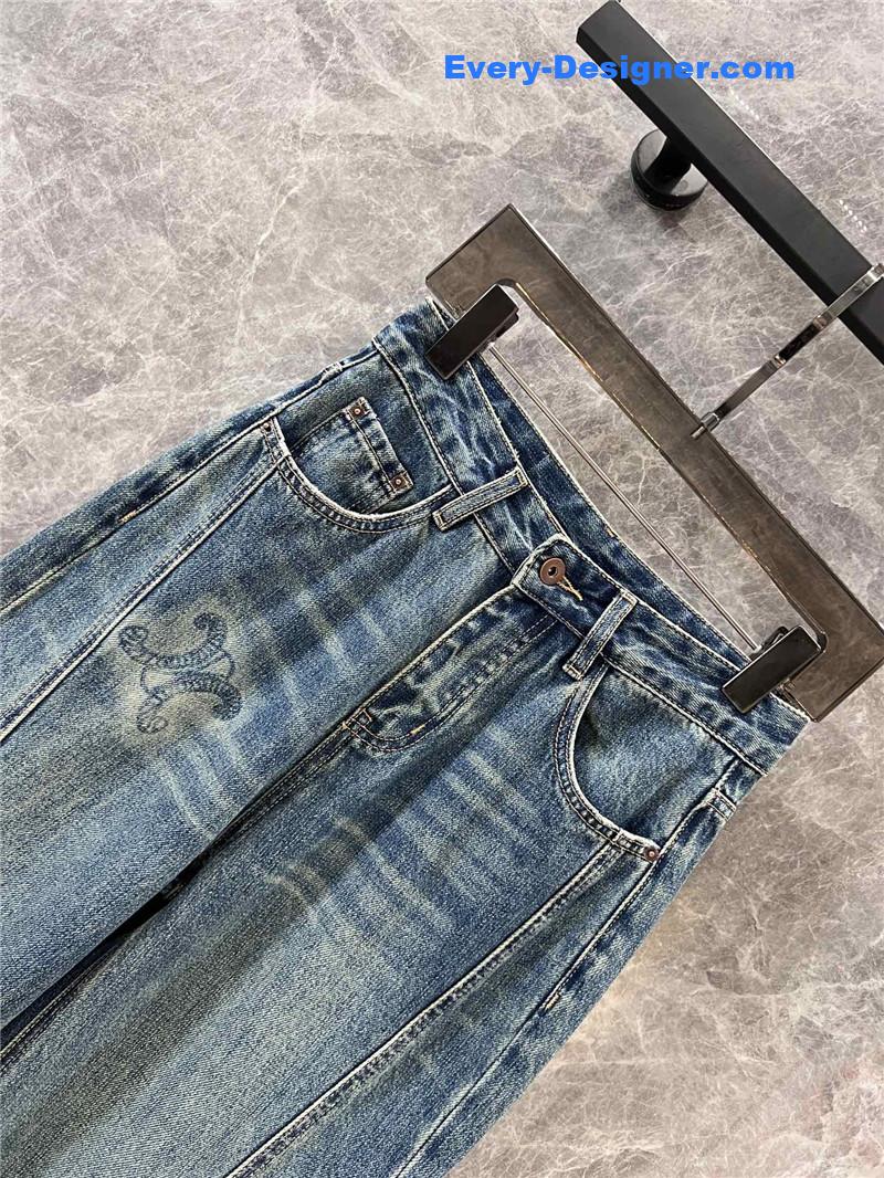 Ce1i*e laser logo printed denim trousers replica clothes