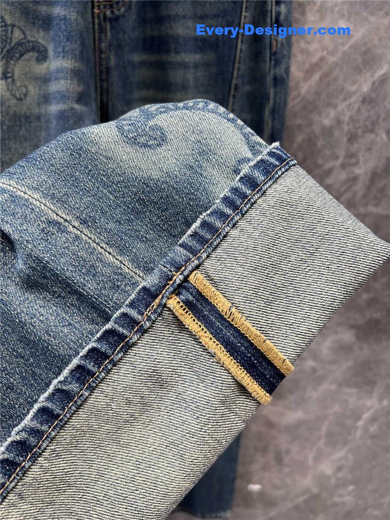 Ce1i*e laser logo printed denim trousers replica clothes