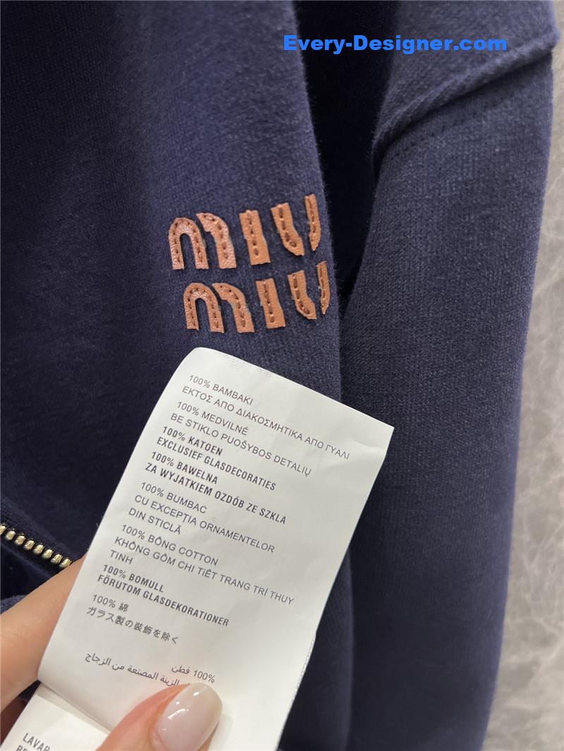 M1um1u loose zipper hooded jacket replica clothing sites