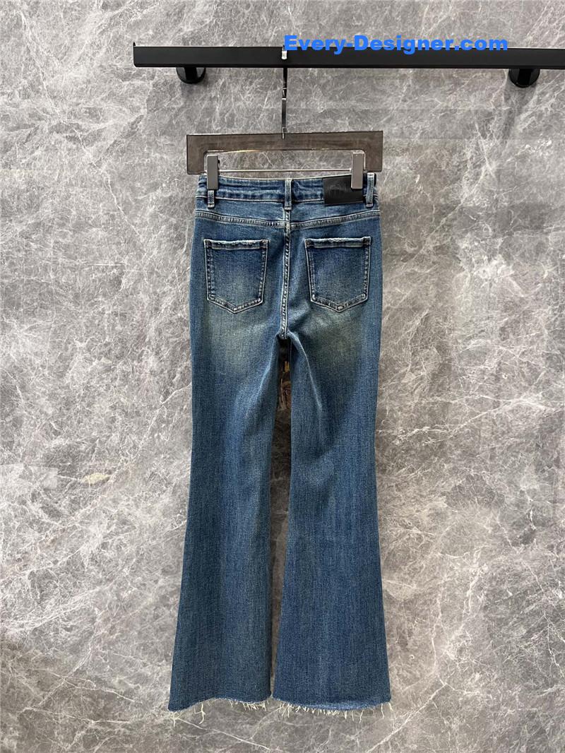 M1um1u flared rhinestone jeans replica clothing sites
