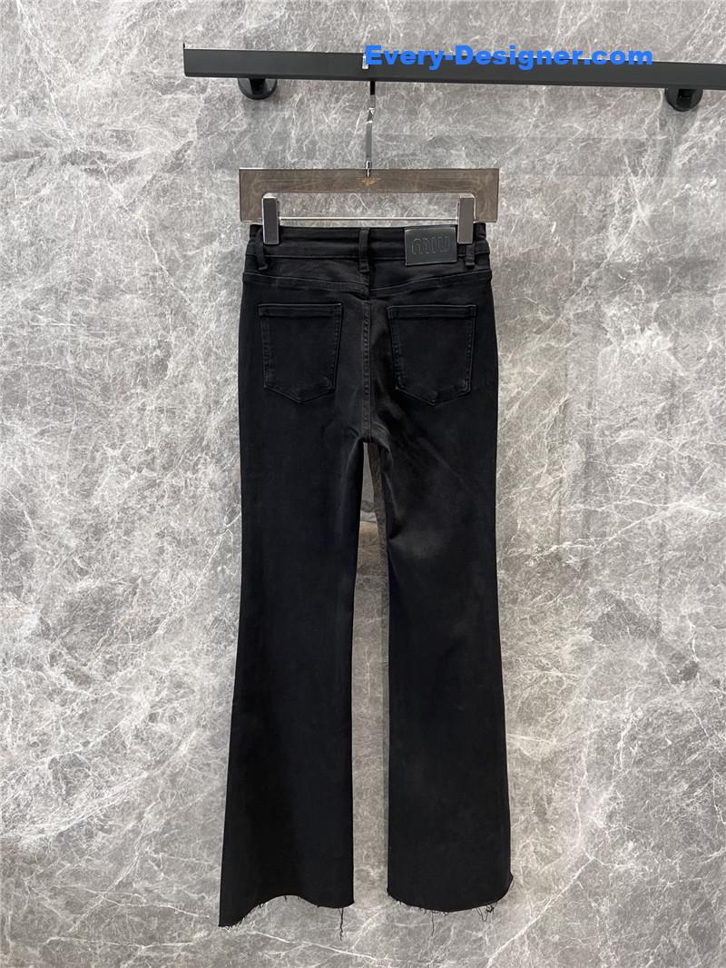 M1um1u flared rhinestone jeans replica clothing sites