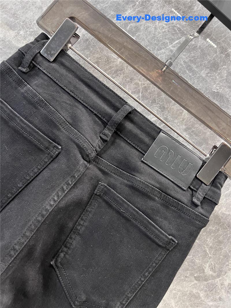 M1um1u flared rhinestone jeans replica clothing sites