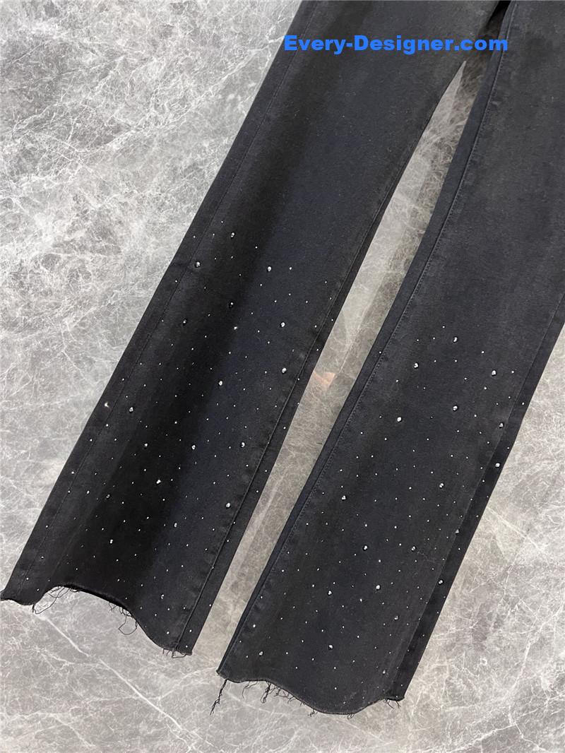 M1um1u flared rhinestone jeans replica clothing sites