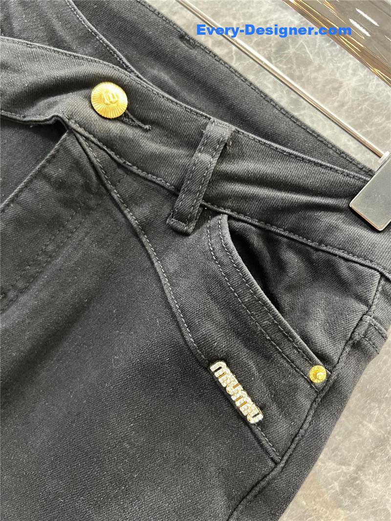 M1um1u flared rhinestone jeans replica clothing sites