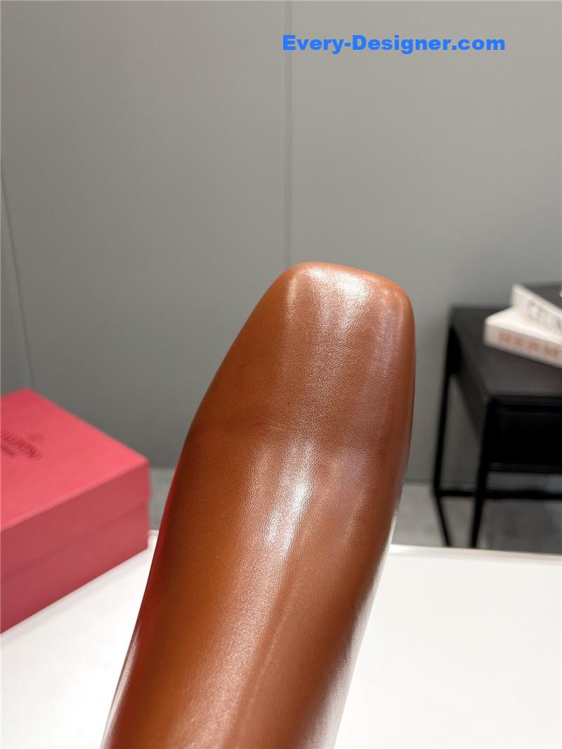 Va1e*ntin0 garavani 60mm brown leather boots