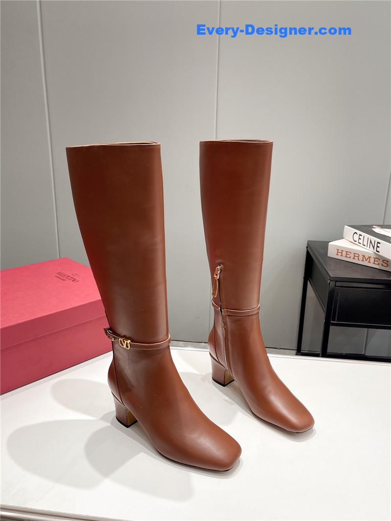 Va1e*ntin0 garavani tan-go keen high boots in brown