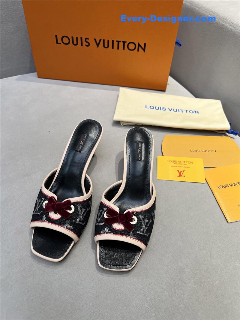 l0vis Vvtt0n neo revival mules monogram denim black