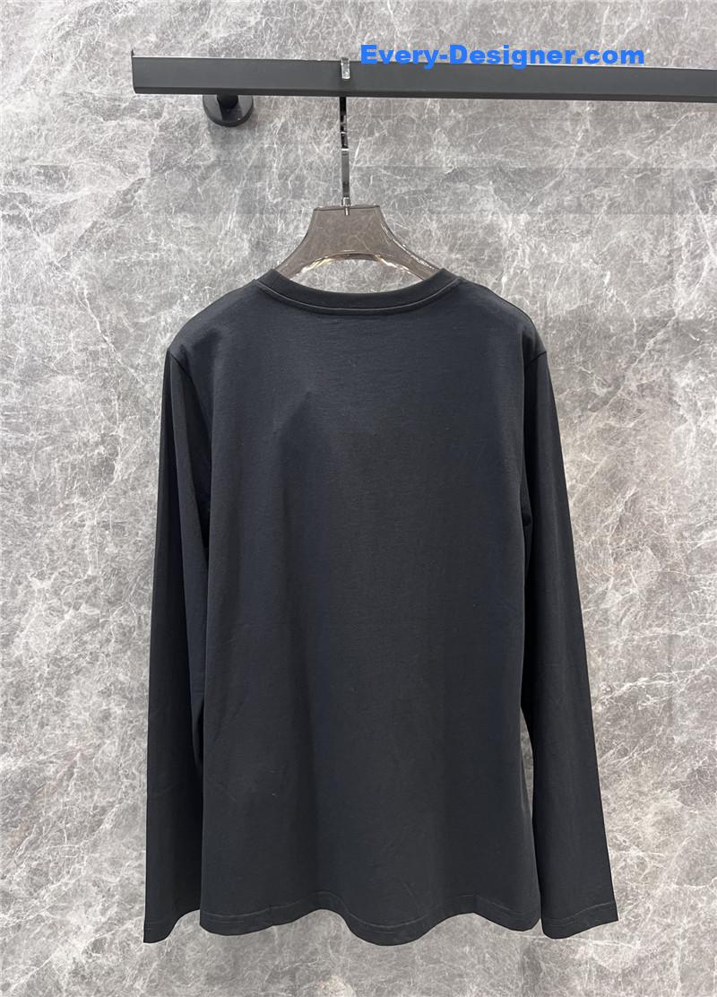 M1um1u bow-decorated long-sleeved t-shirt replica clothes