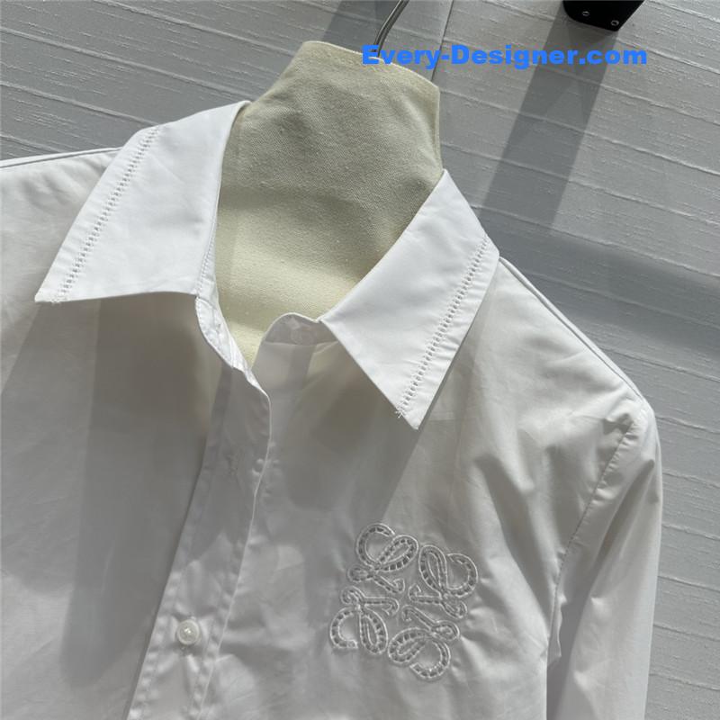 L0ew* hollow embroidery short shirt replica clothing sites