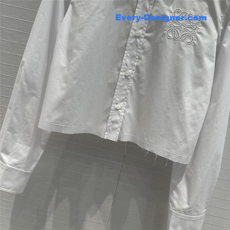 L0ew* hollow embroidery short shirt replica clothing sites