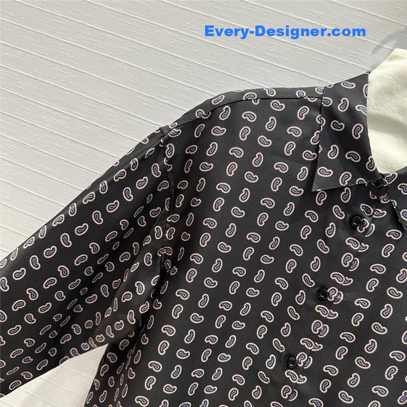 Pra*a cashew print silk shirt replicas clothes