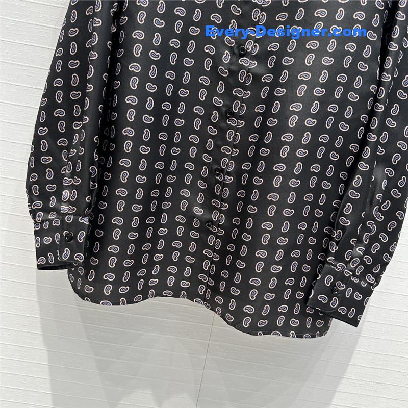 Pra*a cashew print silk shirt replicas clothes
