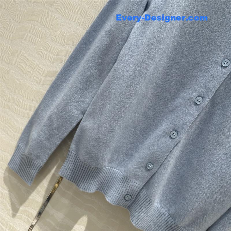 Miu Miu Light Blue Cashmere Cardigan