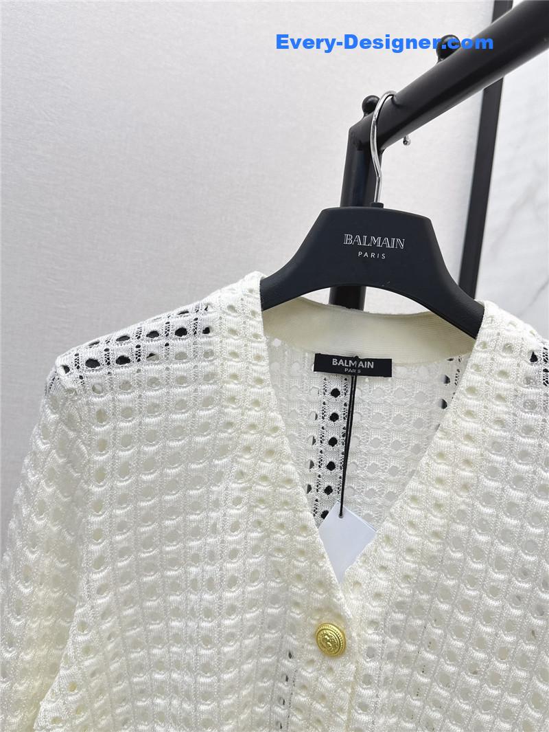 Balmain hollow knit cardigan replica clothes