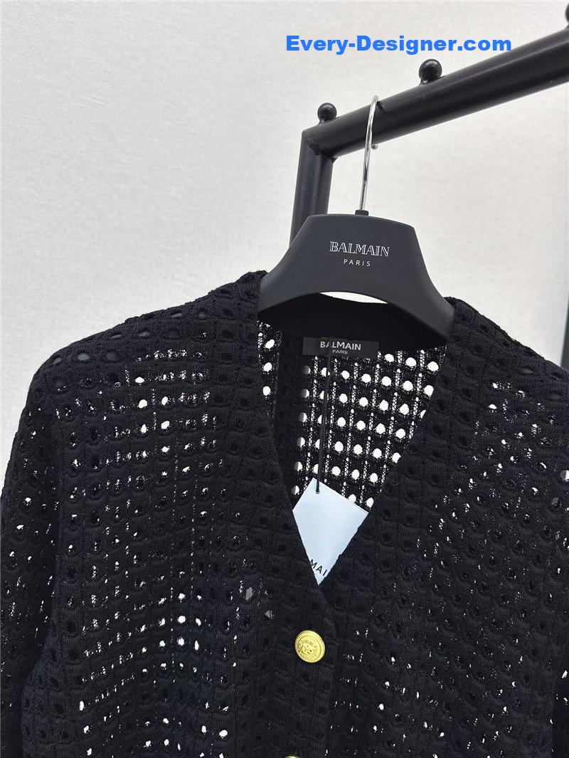 Balmain hollow knit cardigan replica clothes