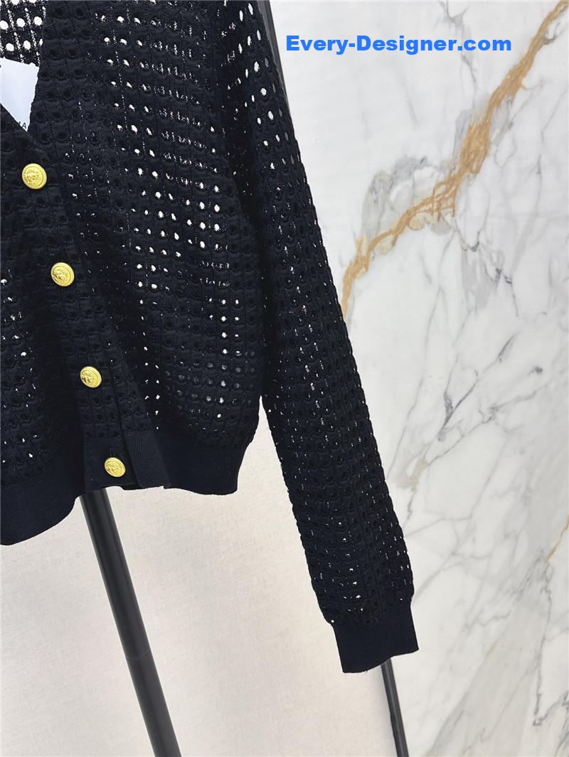 Balmain hollow knit cardigan replica clothes