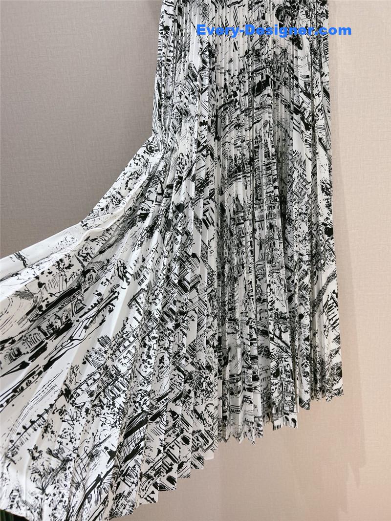 D10r ink paris city pleated skirt replica clothes