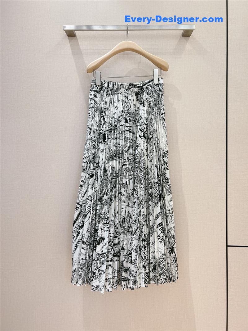 D10r ink paris city pleated skirt replica clothes