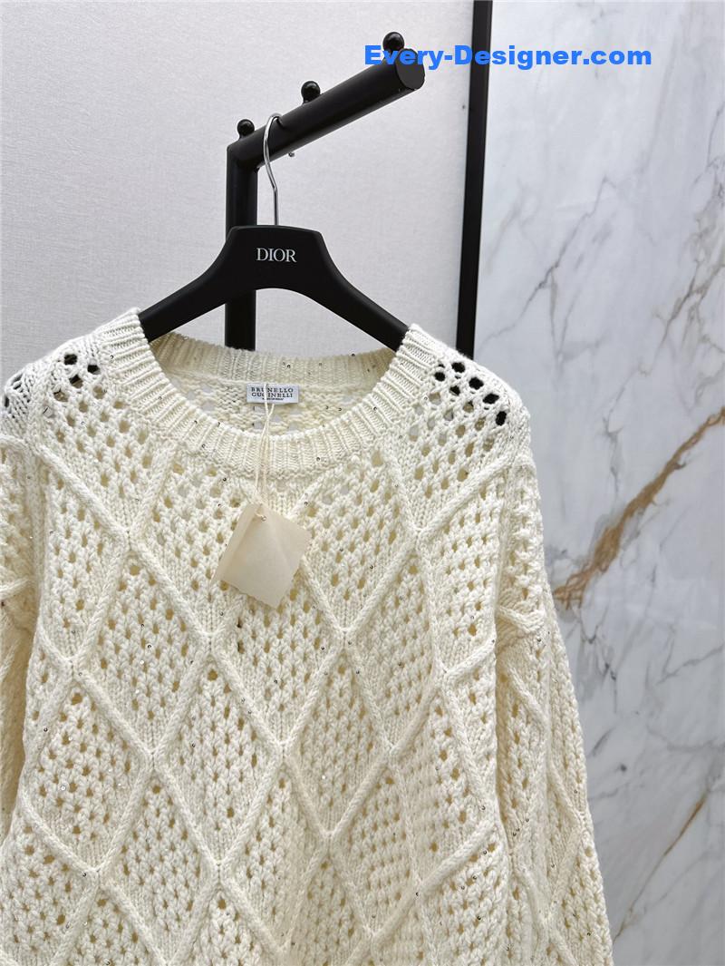 bc D1am0nd hollow crochet round neck sweater replica clothes