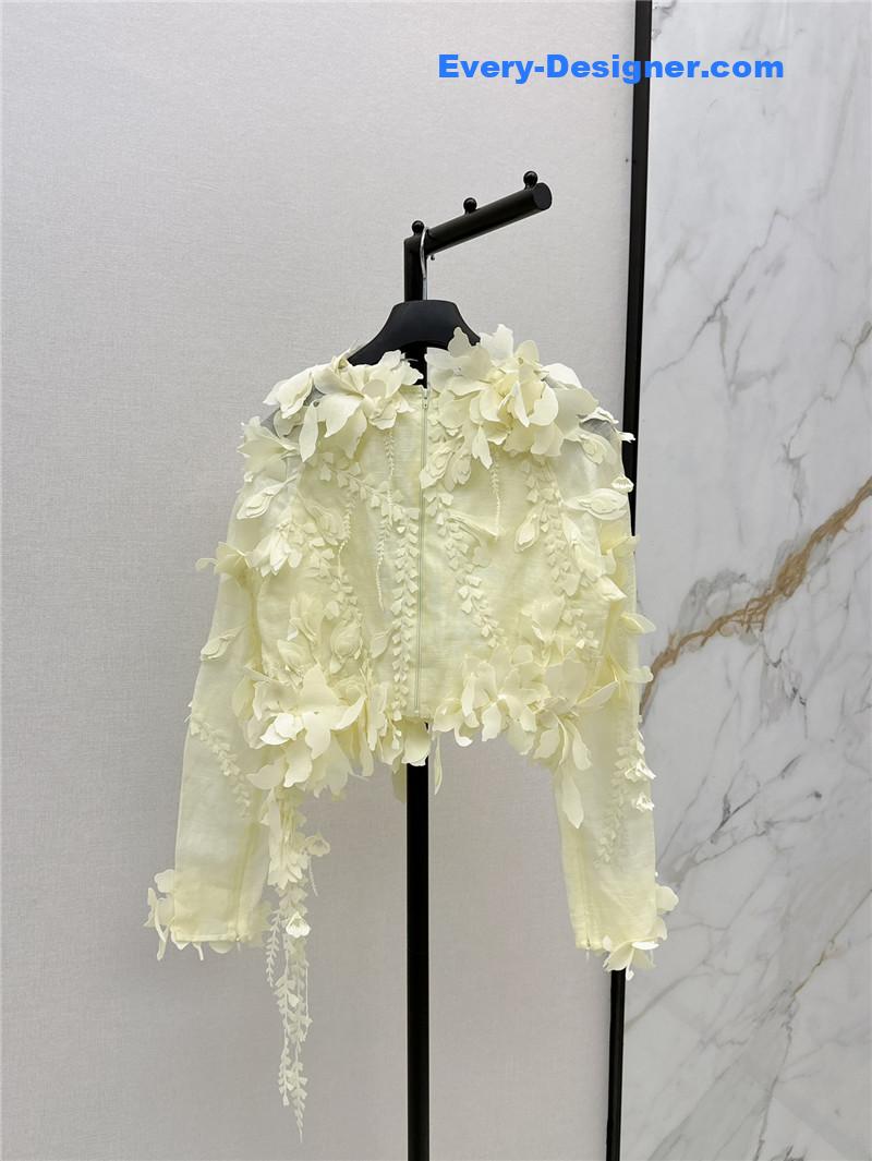 zimm 3D flower decoration top replica designer clothes