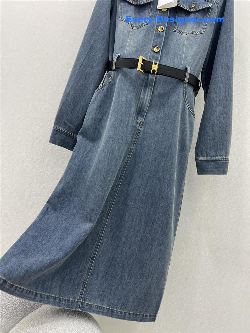 Ce1i*e denim long sleeve dress replica clothing sites