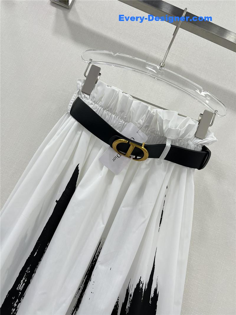 D10r pleated ink painting long skirt replica d&g clothing