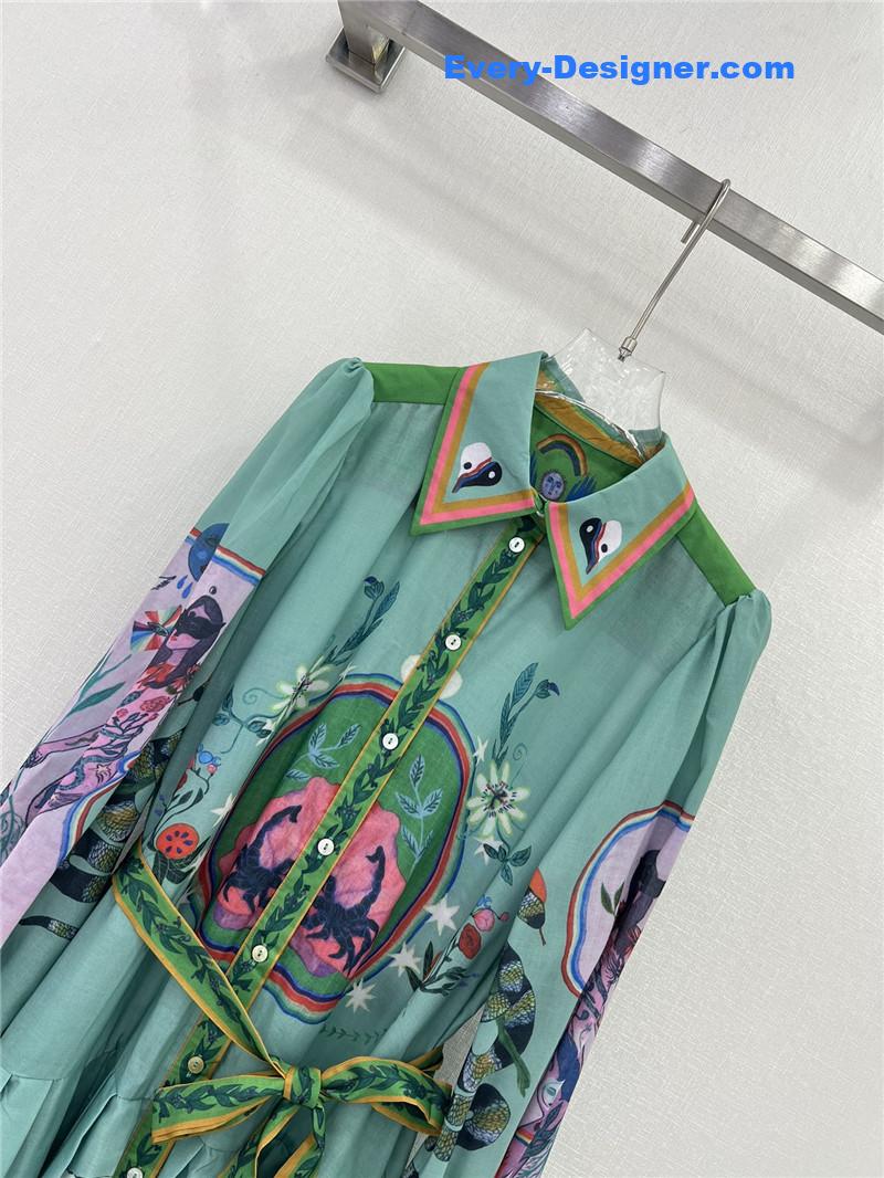 zimm shirt collar single breasted dress replica clothes