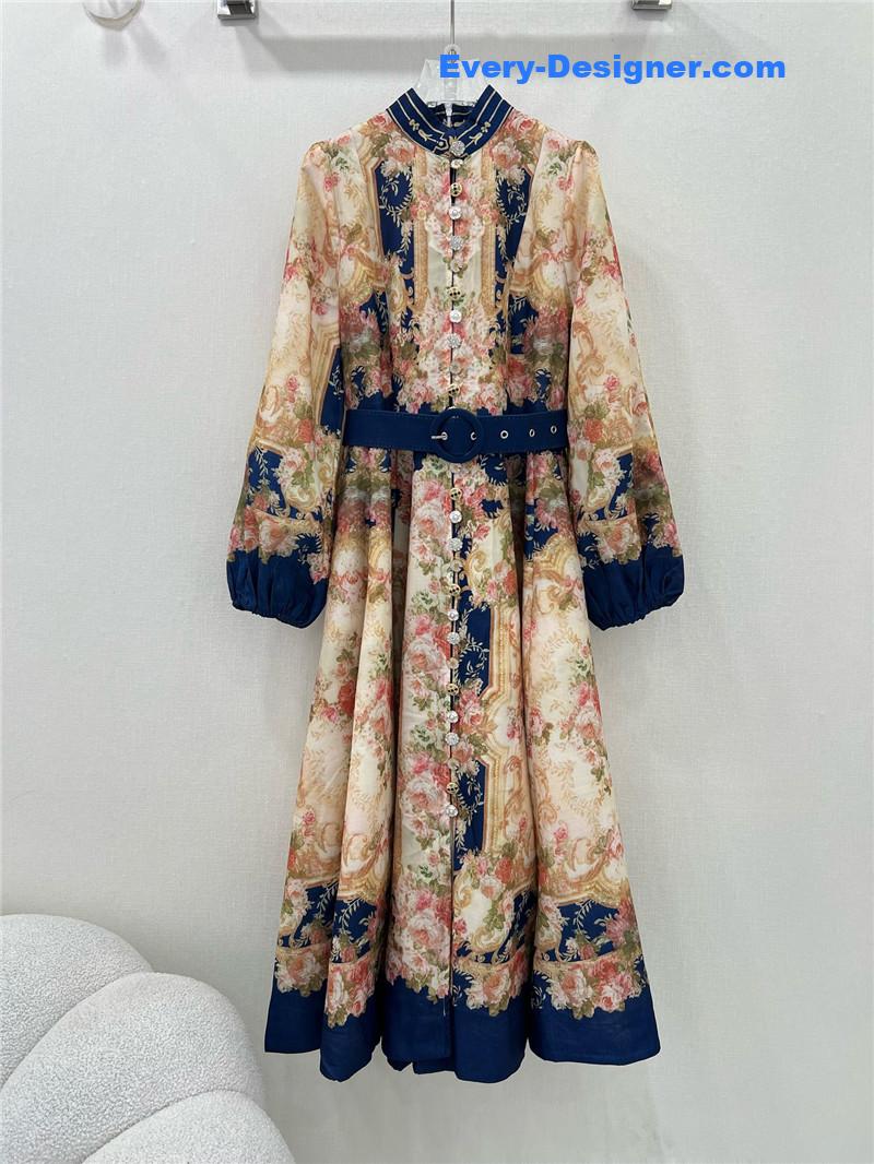 zimm lantern sleeve long dress replica d&g clothing