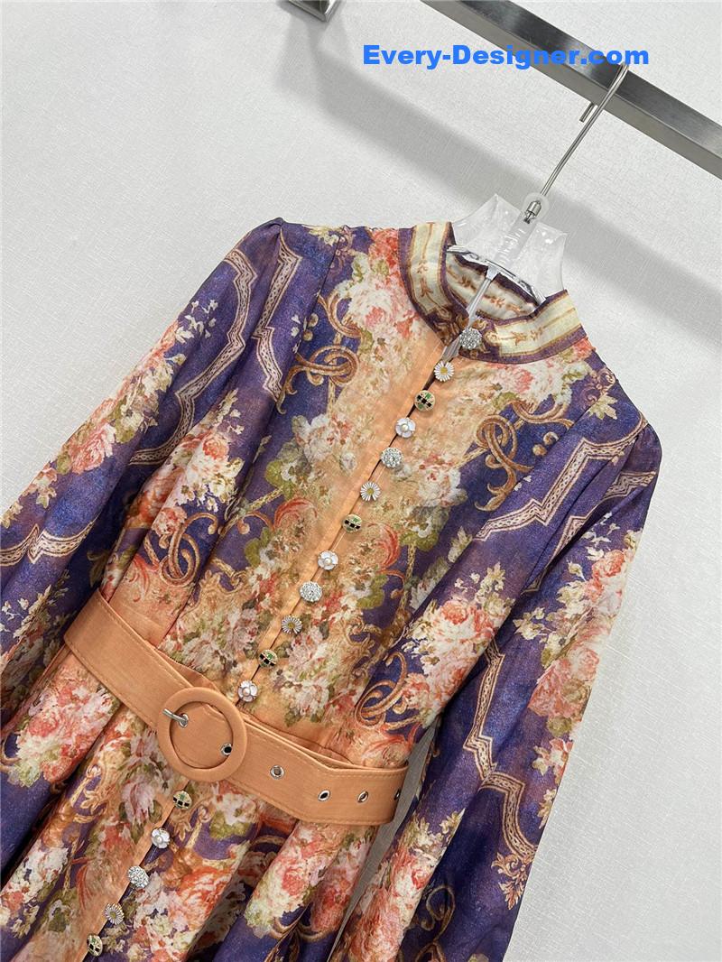 zimm lantern sleeve long dress replica d&g clothing