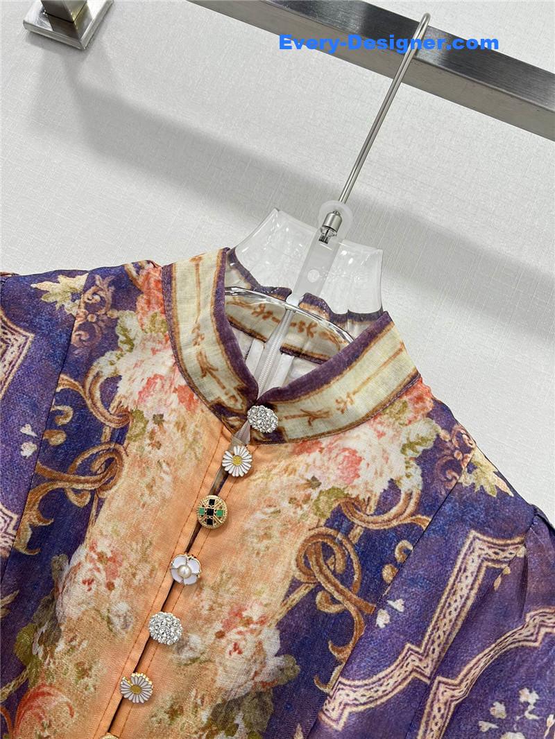 zimm lantern sleeves mid-length dress replicas clothes