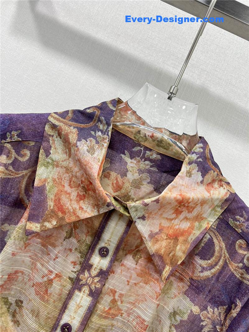 zimm ethnic print floral pattern dress replica clothes