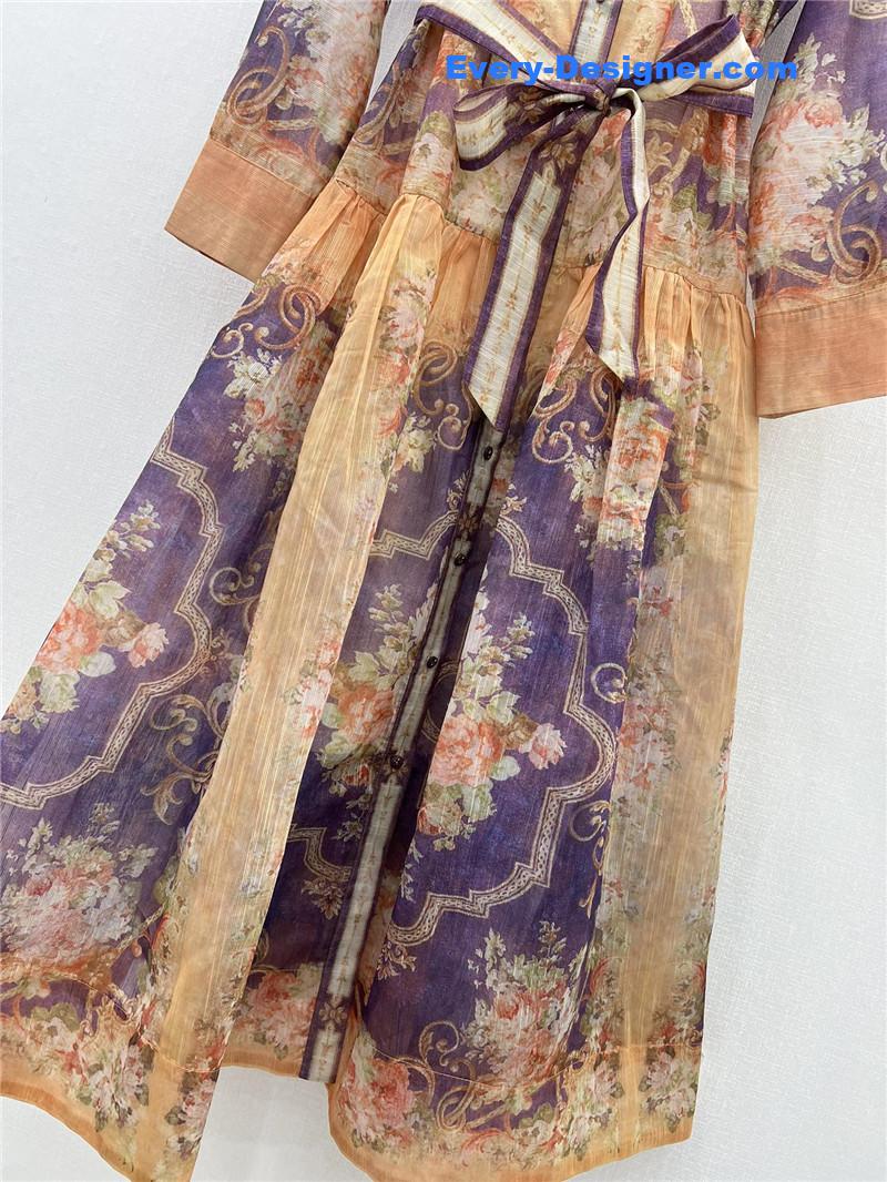 zimm ethnic print floral pattern dress replica clothes