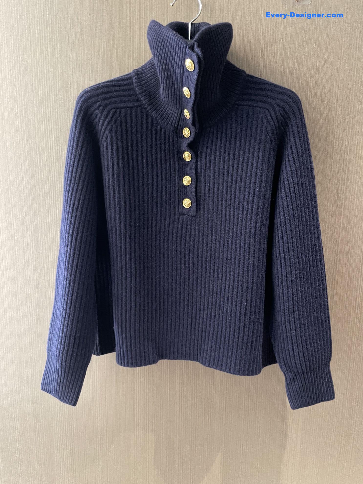 Ce1i*e navy ribbed vareuse sweater