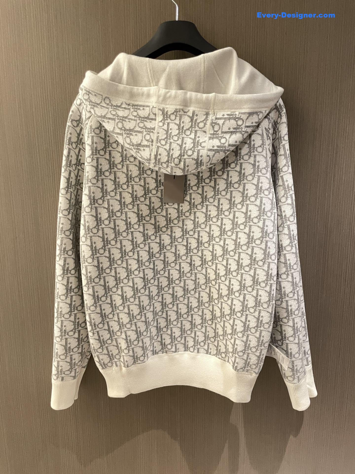 D10r icons double-sided zip hoodie white