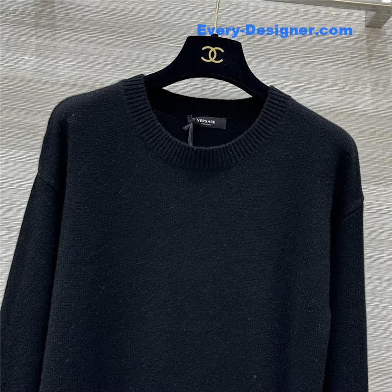 Versace Blend Knit Boxy Sweater Black