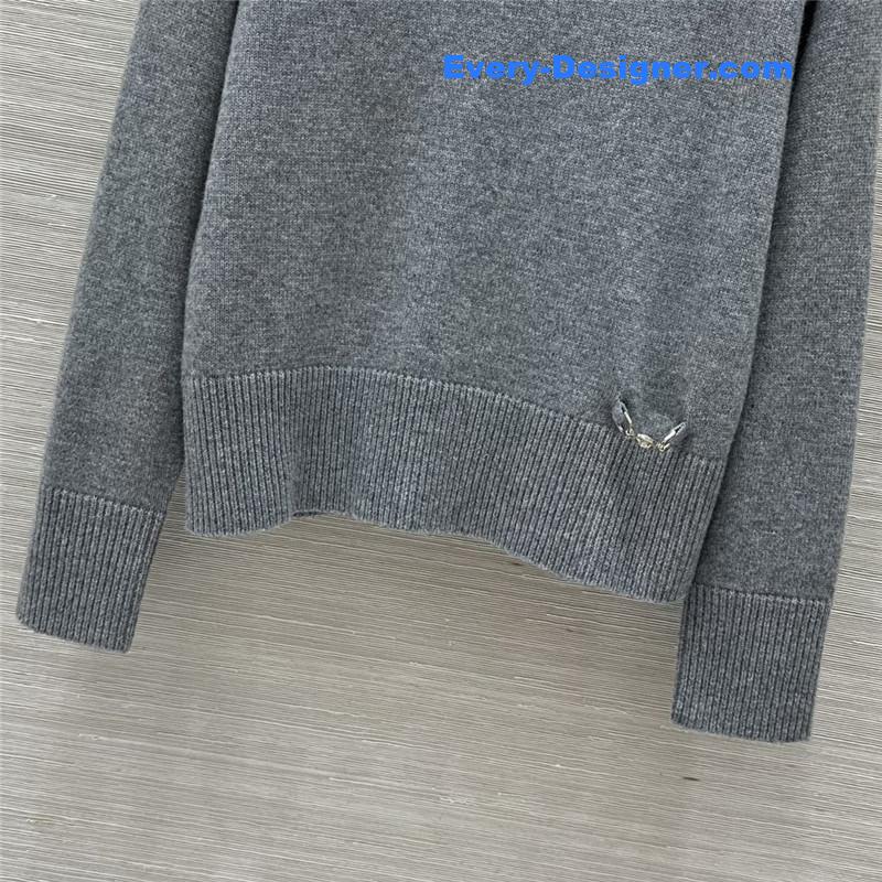 Versace Blend Knit Boxy Sweater Grey