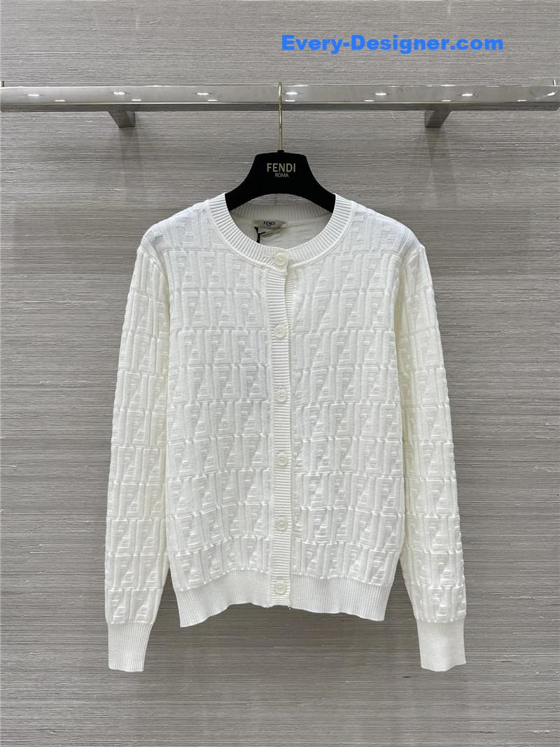 F**di ff viscose cardigan white