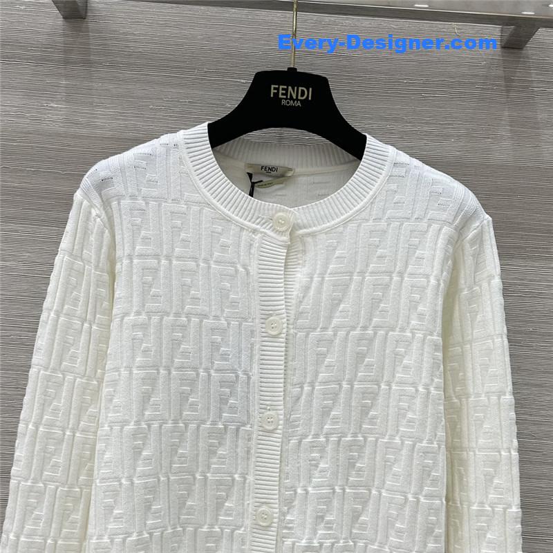 F**di ff viscose cardigan white