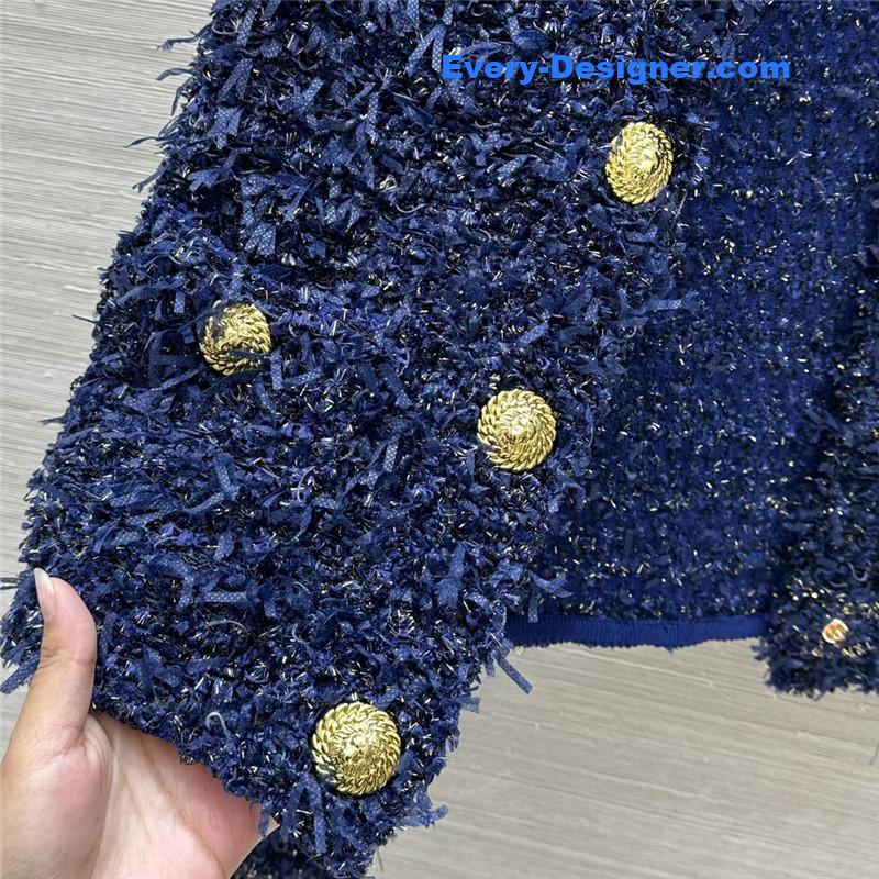 Balmain floral shoulder pad coat