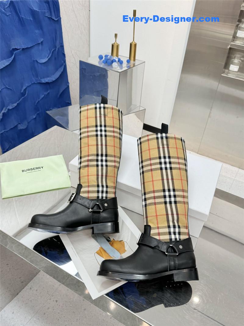 Bv*b*rry nova check canvas riding boots