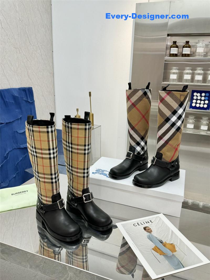 Bv*b*rry nova check canvas riding boots