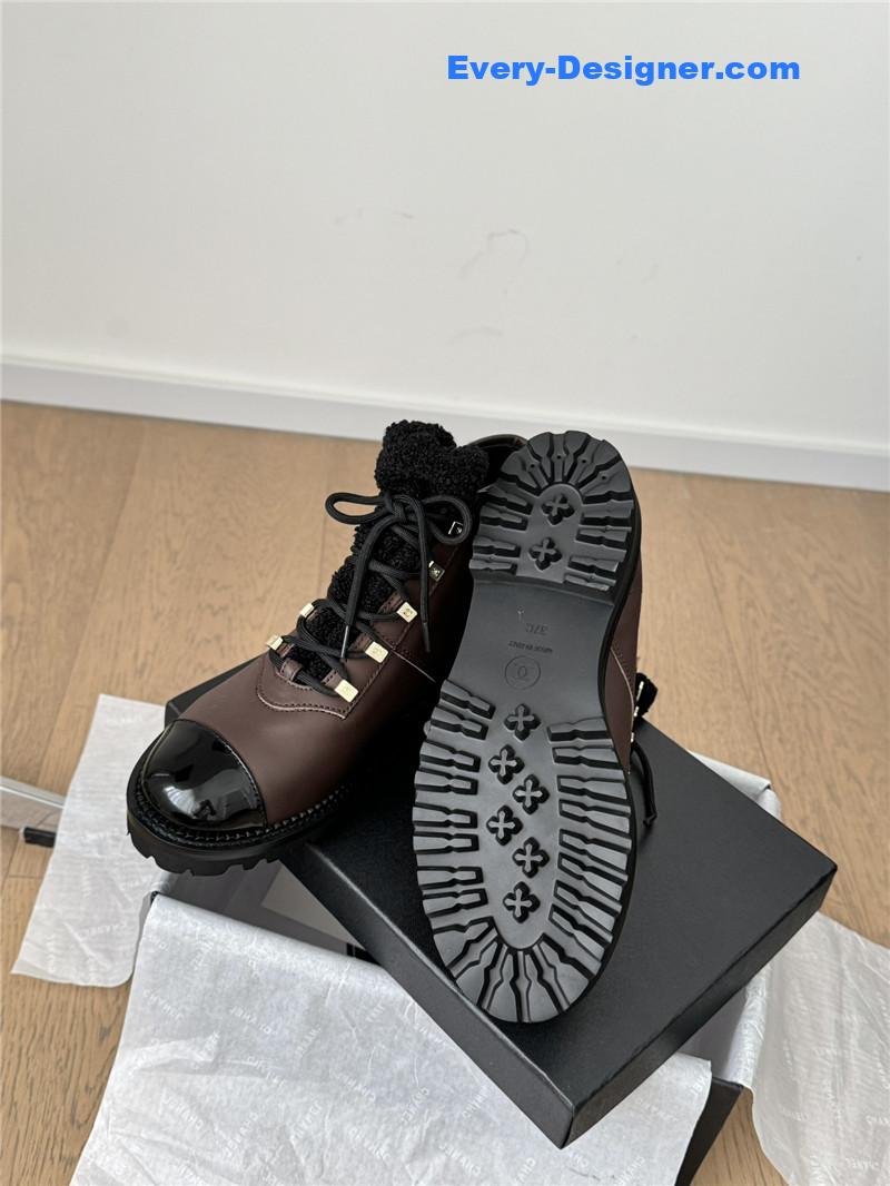Ch**el brown leather biker boots