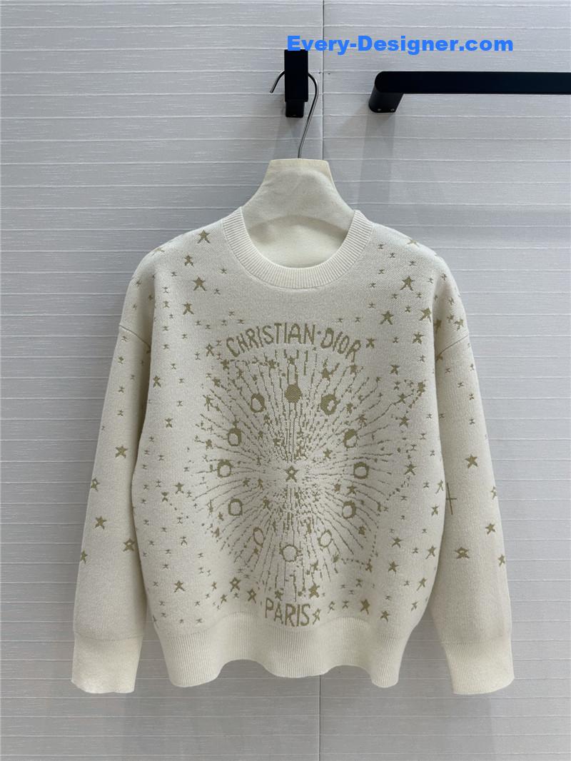 D10r gold embroidered cashmere sweater