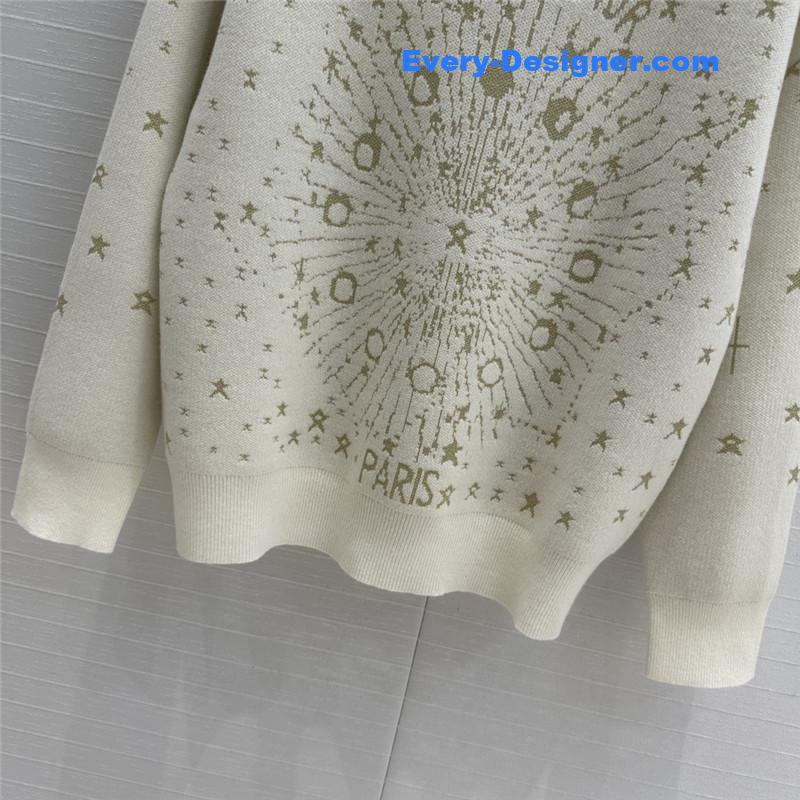 D10r gold embroidered cashmere sweater