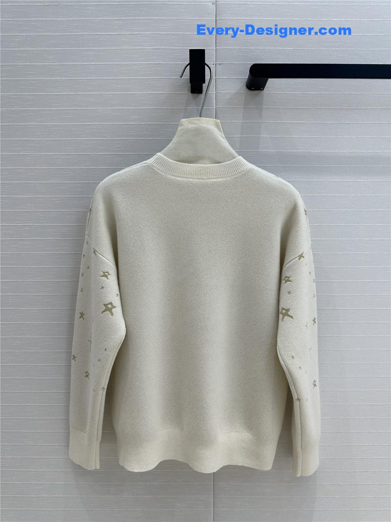 D10r gold embroidered cashmere sweater