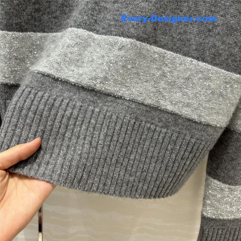 BC Striped Turtleneck Blend Knit Sweater