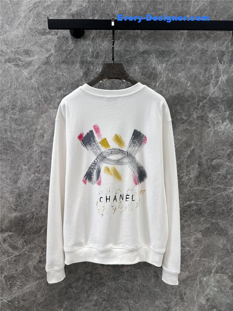 Ch**el graffiti print sweatshirt white