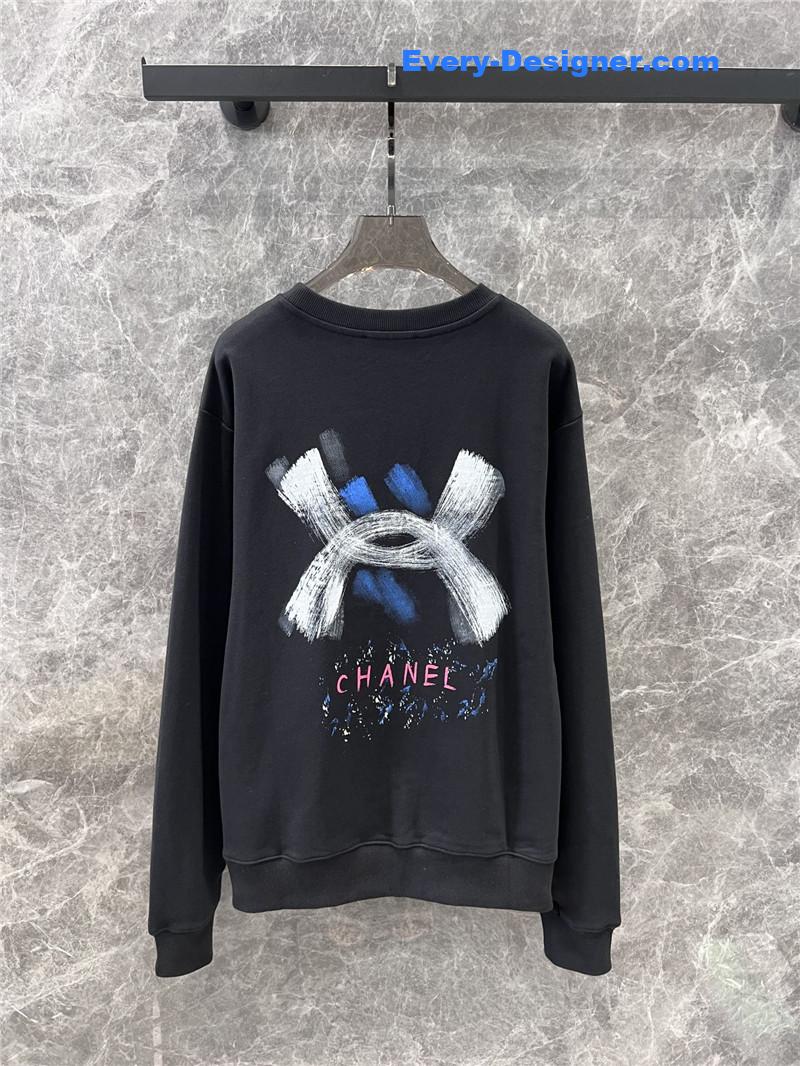 Ch**el graffiti print sweatshirt grey