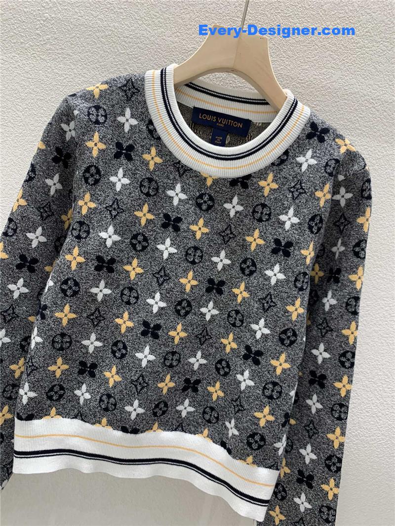 l0vis Vvtt0n kaleidoscope short knit top grey